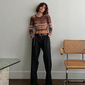 Watercolour Long Sleeve Crop Top